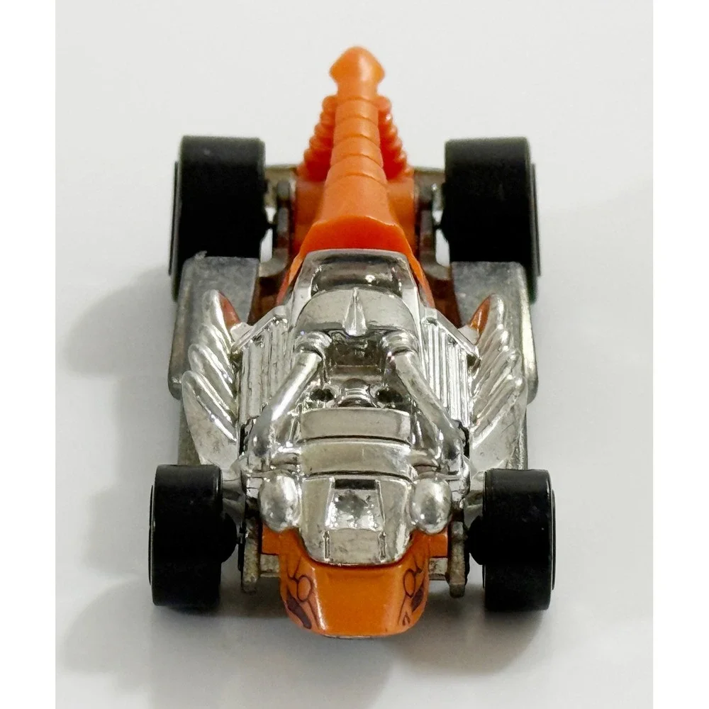 Hot Wheels Draggin' Tail Kids 1:64 Orange Chrome Diecast Fantasy Dragster Car‎